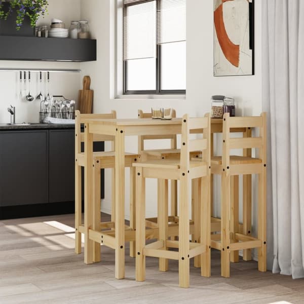 vidaXL Barsett 5 deler heltre furu