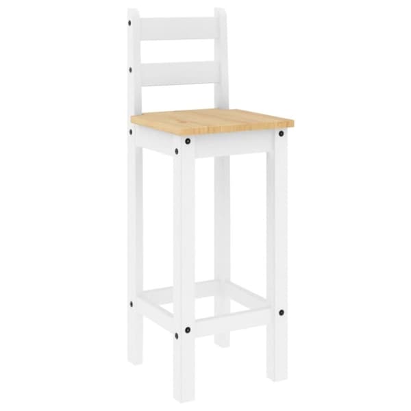 vidaXL Barsett 5 deler hvit heltre furu