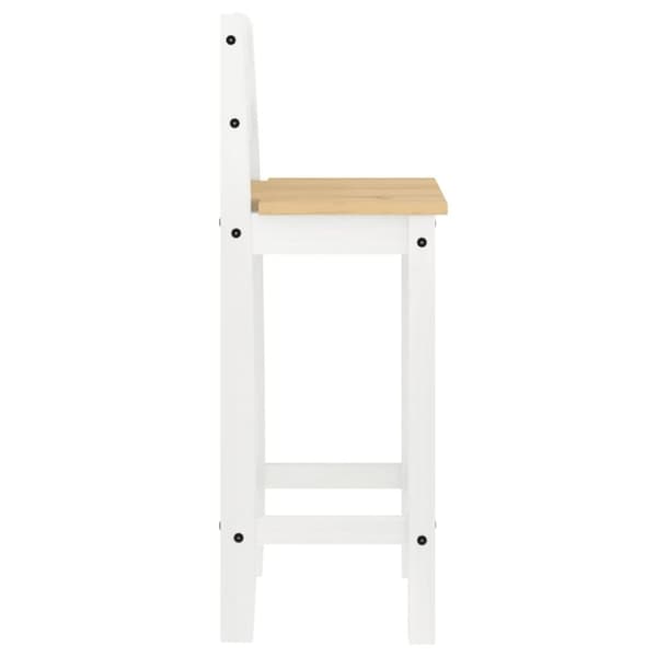 vidaXL Barsett 5 deler hvit heltre furu