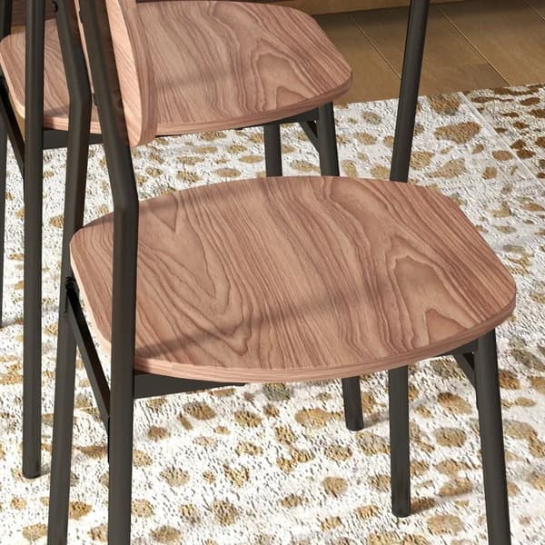 Rootz-ruokailuryhmän pöytätuolit - ruokapöydän pöytä - keittiön pöytä - teollinen muotoilu - MDF-teräs - ruskea - 110 cm x 70 cm x 75 cm