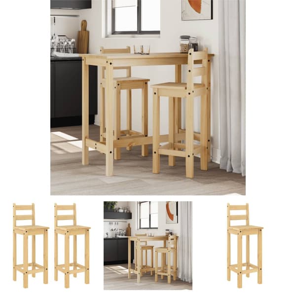 The Living Store Baarituolit 2 kpl täysi mänty -  Keittiön & ruokasalin kalusteet