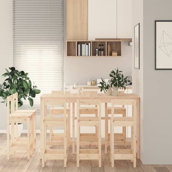 The Living Store 9-osainen Baarisarja täysi mänty -  Keittiön & ruokasalin kalusteet