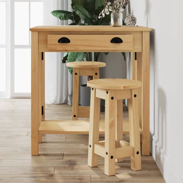 The Living Store Baarijakkarat 2 kpl täysi mänty -  Keittiön & ruokasalin kalusteet