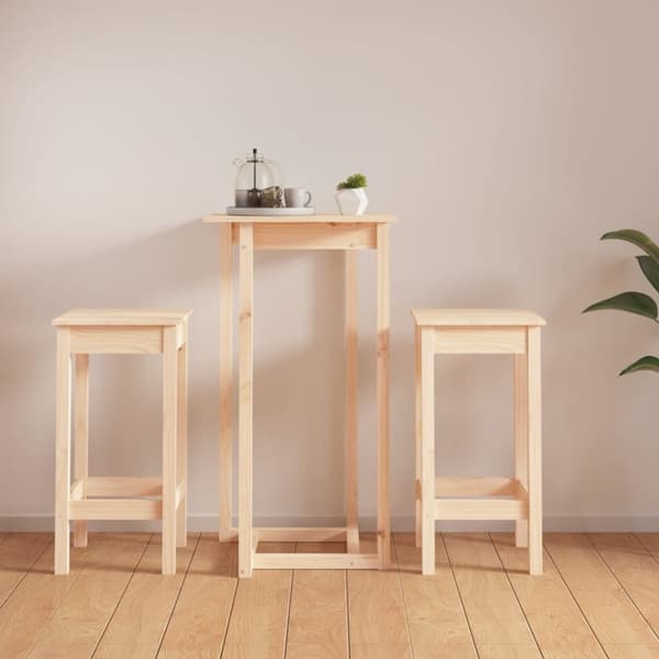 Barsæt 3 dele massivt fyrretræ - Barsæt - Barmøbel - Home & Living