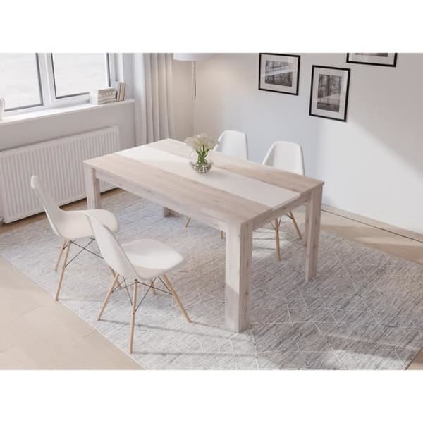 GULADA TV-skåp - 170 cm skänk - 160 cm matbord - Modernt - Vit och ekdekor