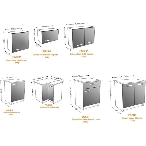 START Komplett hörnkök - Vit melamin - Blank vit polymerfront - L290 x D150 cm - Bänkskiva medföljer -