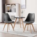 Miniatyrbild 4 av 9: Rootz Set med 2 matstolar - Bekväma sittplatser - Snygga möbler - Ergonomisk design - Högdensitetsskum - Massiva träben - 48cm x 42cm x 82cm