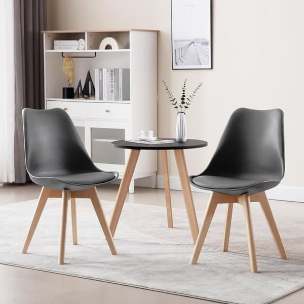 Rootz Set med 2 matstolar - Bekväma sittplatser - Snygga möbler - Ergonomisk design - Högdensitetsskum - Massiva träben - 48cm x 42cm x 82cm