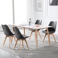 Miniatyrbild 2 av 9: Rootz Set med 2 matstolar - Bekväma sittplatser - Snygga möbler - Ergonomisk design - Högdensitetsskum - Massiva träben - 48cm x 42cm x 82cm