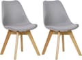 Miniatyrbild 1 av 9: Rootz Set med 2 matstolar - Bekväma sittplatser - Snygga möbler - Ergonomisk design - Högdensitetsskum - Massiva träben - 48cm x 42cm x 82cm