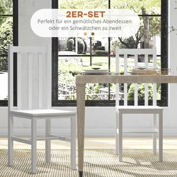 Rootz Set med 2 köksstolar - Matsalsstolar - Moderna trästolar - Massiv furu - Bekväma sittplatser - Enkelt underhåll - 47,5D x 38,5W x 99H cm