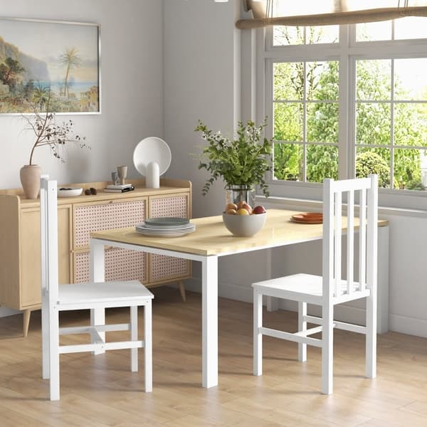 Rootz Set med 2 köksstolar - Matsalsstolar - Moderna trästolar - Massiv furu - Bekväma sittplatser - Enkelt underhåll - 47,5D x 38,5W x 99H cm