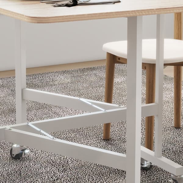 Rootz foldebord på hjul - Alsidigt bærbart bord - Spisebord - Pladsbesparende design - Holdbar konstruktion - Nem mobilitet - 120L x 80W x 73H cm