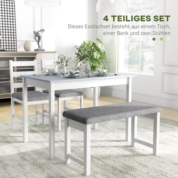 Rootz 4-delat matbordsset - Matsalsmöbler - Platsbesparande matsalsset - Bekväma sittplatser - Enkelt underhåll - 108cm x 65cm x 75cm Bord - 92cm x 36