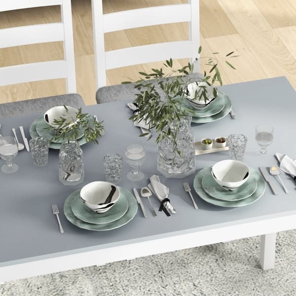 Rootz 4-delat matbordsset - Matsalsmöbler - Platsbesparande matsalsset - Bekväma sittplatser - Enkelt underhåll - 108cm x 65cm x 75cm Bord - 92cm x 36