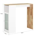 Miniatyrbild 6 av 9: Rootz Barbord - Matbord - Köksbord - MDF & Gummiträ - Vinglashållare - Rymlig förvaring - Enkel montering - 108cm x 105cm x 40cm