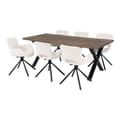 Miniatyrbilde 1 av 6: Toulon spisegrupper spisebord 95x200cm natur og 6 Amorim stol offwhite.