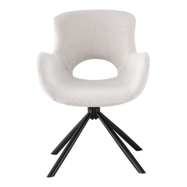Boavista matgrupp matbord Ø120cm mörkbrun och 4 Amorim stol offwhite.