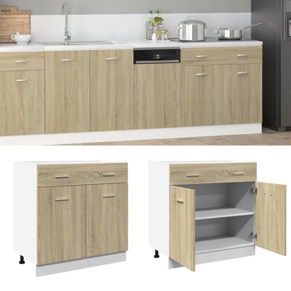 Alalipastokaappi Sonoma-tammi 80x46x81,5 cm lastulevy