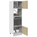 Miniatyrbillede 4 af 10: skab til mikroovn 60x57x207 cm spånplade sonoma-eg