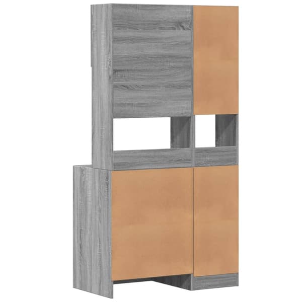 køkkenskab 95x50x180 cm konstrueret træ grå sonoma-eg