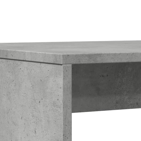 3-osainen Ruoka ja penkkisarja betoninharmaa tekninen puu