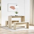 Miniatyrbilde 4 av 11: vidaXL Sett med spisebord og benker 3 deler sonoma eik konstruert tre