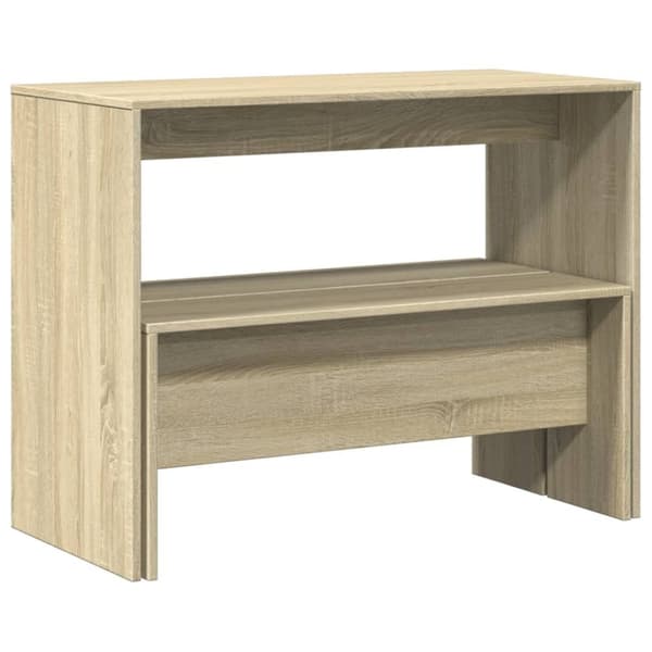vidaXL Sett med spisebord og benker 3 deler sonoma eik konstruert tre
