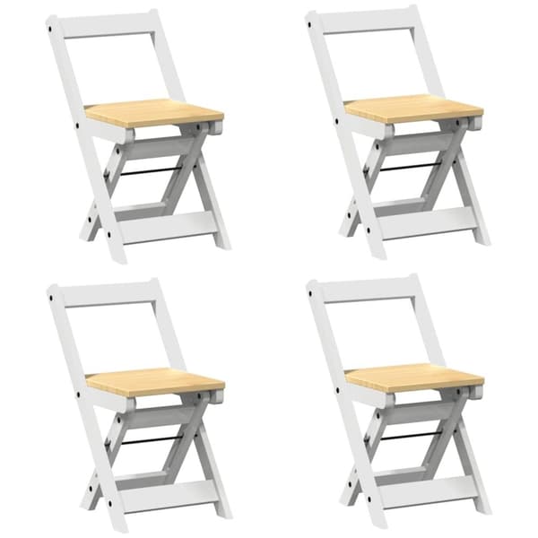 vidaXL Sommerfugl spisegruppe 5 stk Corona sammenleggbar hvit furu