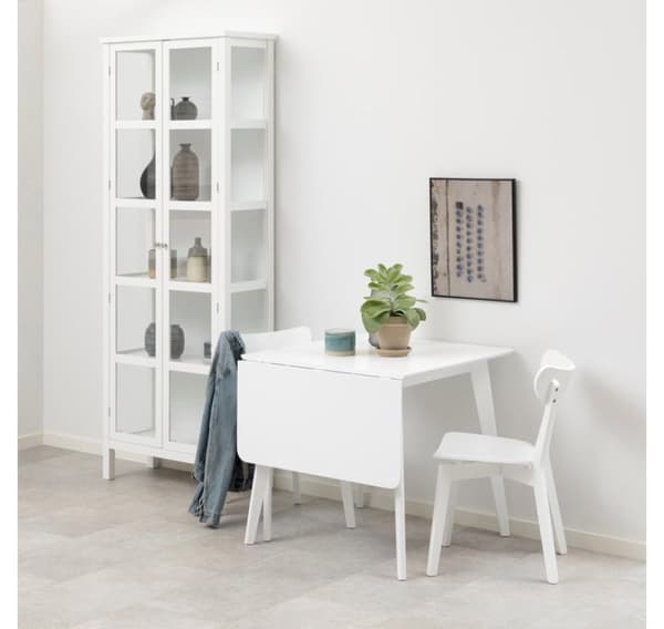 Spisebord ROXBY, 80/120x80xH76cm, hvid