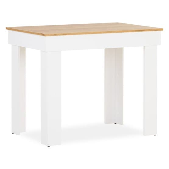 Ruokapöytä - 90x60 cm - Valkoinen Tammilevyllä