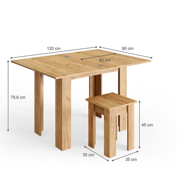 Matsalsbord med stol Roman, 90 x 60 cm, Sand Ek, Vicco