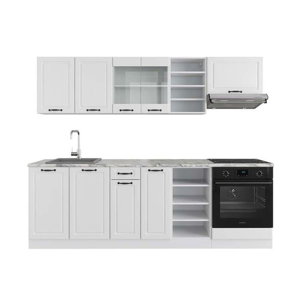 R-Line kök, 240 cm utan bänkskiva, Lantvit/vit, Vicco