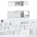 Miniatyrbild 6 av 6: R-Line kök, 240 cm, PT Marmor, blank vit/vit, Vicco