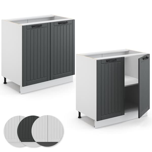 Under-sink skåp Fame-Line, 80 cm med hylla, utan PT, Anthracite kampanj, Vit, Vicco