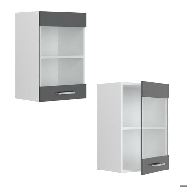 R-Line högglasat köksskåp, 40 cm, antracit Högglans, Vicco