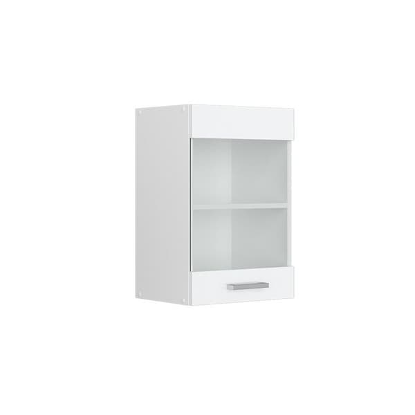 Vicco högglasat köksskåp R-Line, Vit Högblank, 40 cm