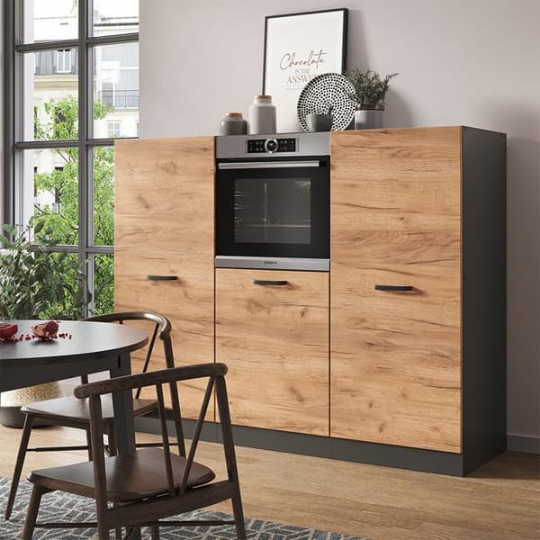 R-Line köksdel, 180 cm utan bänkskiva, Guld ek/antracit, Vicco