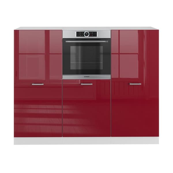 R-Line köksdel, 180 cm utan bänkskiva, Bordeaux högglans/vit, Vicco