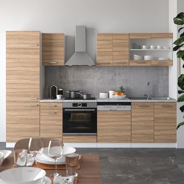 R-Line kök, 300 cm, PT Marble, Sonoma, Vicco