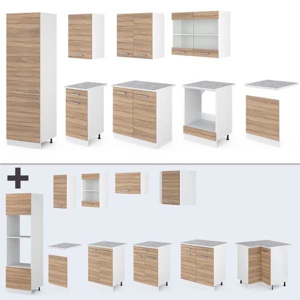 R-Line kök, 300 cm, PT Marble, Sonoma, Vicco