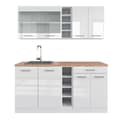 Miniatyrbild 1 av 6: R-Line kök, 160 cm, PT Ek, blank vit/vit, Vicco
