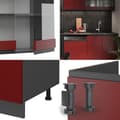 Miniatyrbild 5 av 6: R-Line Kök, 300 cm J-Shape, Röd/Antracit, Vicco