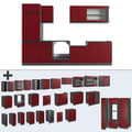 Miniatyrbild 6 av 6: R-Line Kök, 300 cm J-Shape, Röd/Antracit, Vicco