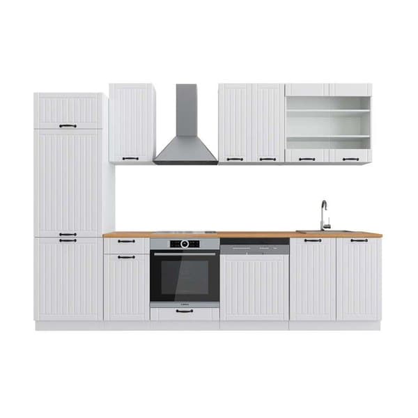 Fame-Line kök, 300 cm, PT Ek, Country vit/vit, Vicco
