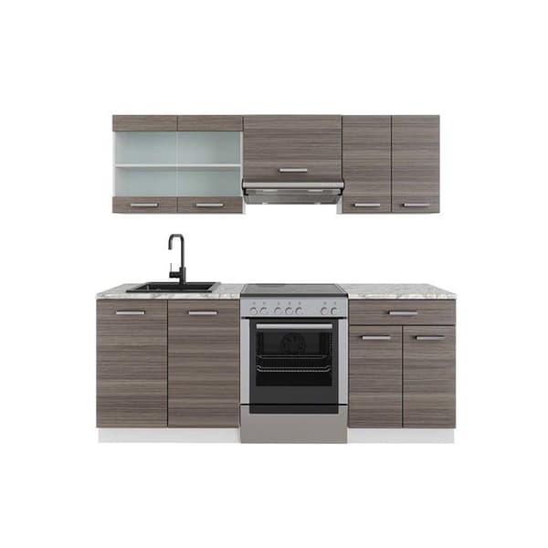 R-Line kök, 200 cm, PT Marble, ädelgrå/vit, Vicco