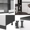 Miniatyrbild 5 av 6: R-Line kök, 160 cm J-Shape, vit/antracit, Vicco