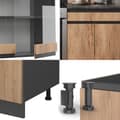 Miniatyrbild 5 av 6: R-Line kök, 200 cm J-Shape, Gyllene ek/antracit, Vicco