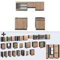 Miniatyrbild 6 av 6: R-Line kök, 200 cm J-Shape, Gyllene ek/antracit, Vicco