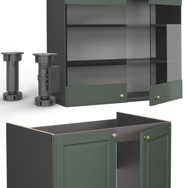 Fame-Line kök, 235 cm, PT Antracit, Country green och guld/antracit, Vicco